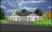 Duplex house plan | J1070d Rendering