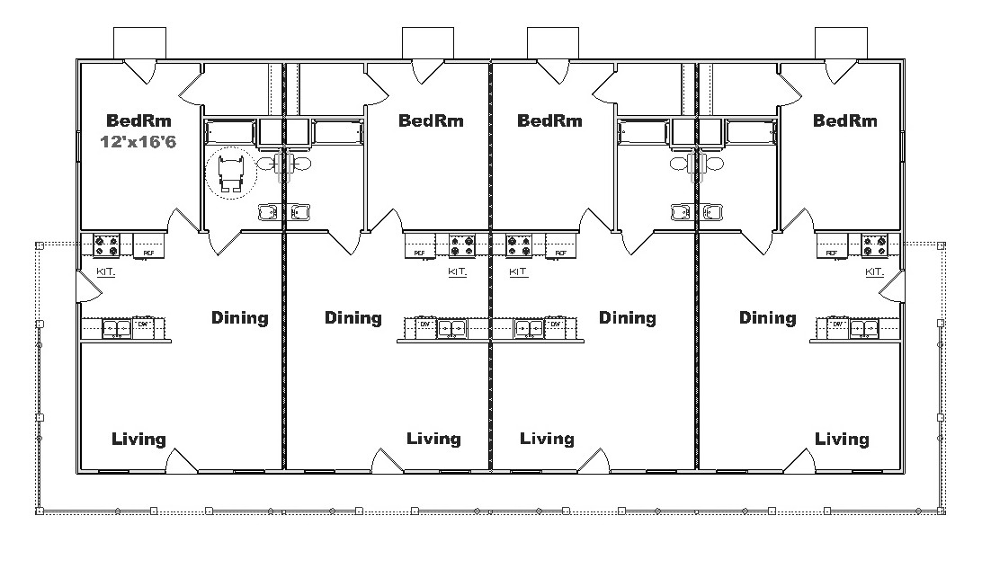 4 plex J1764-4 Floor plan