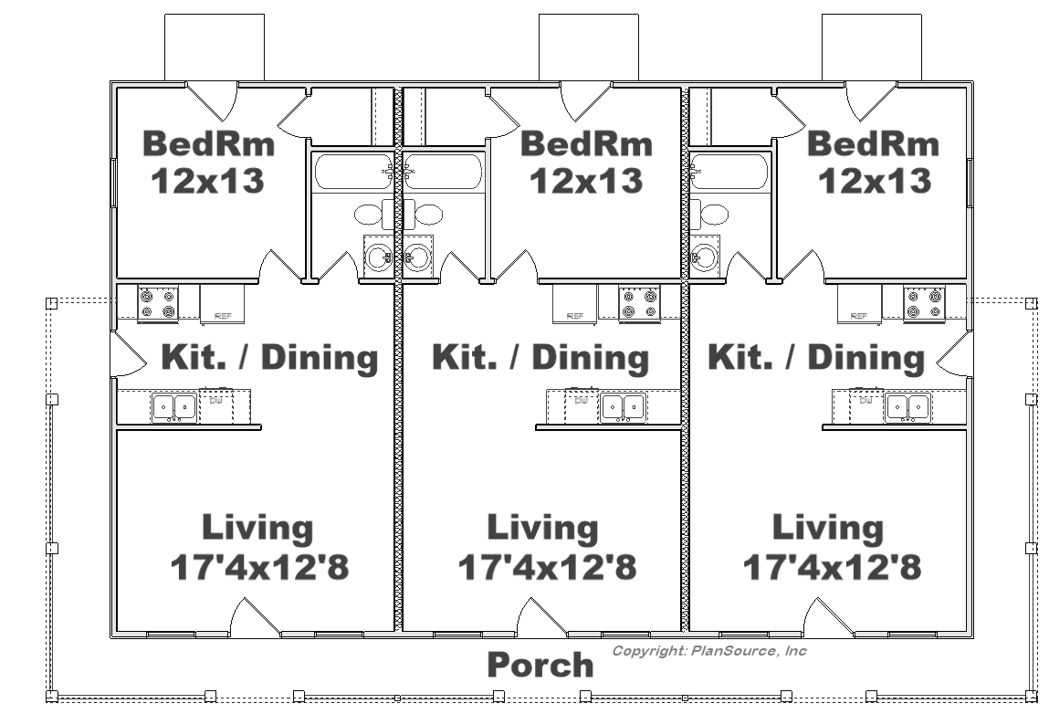 triplex J1764T Floor plan